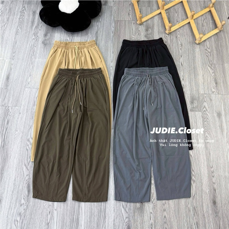 Quần Baggy Gió Thun Mềm Giãn Nhẹ,Quần Bom Cạp Chun Nữ Gió Lạnh Dãn Mềm JUDIE.Closet