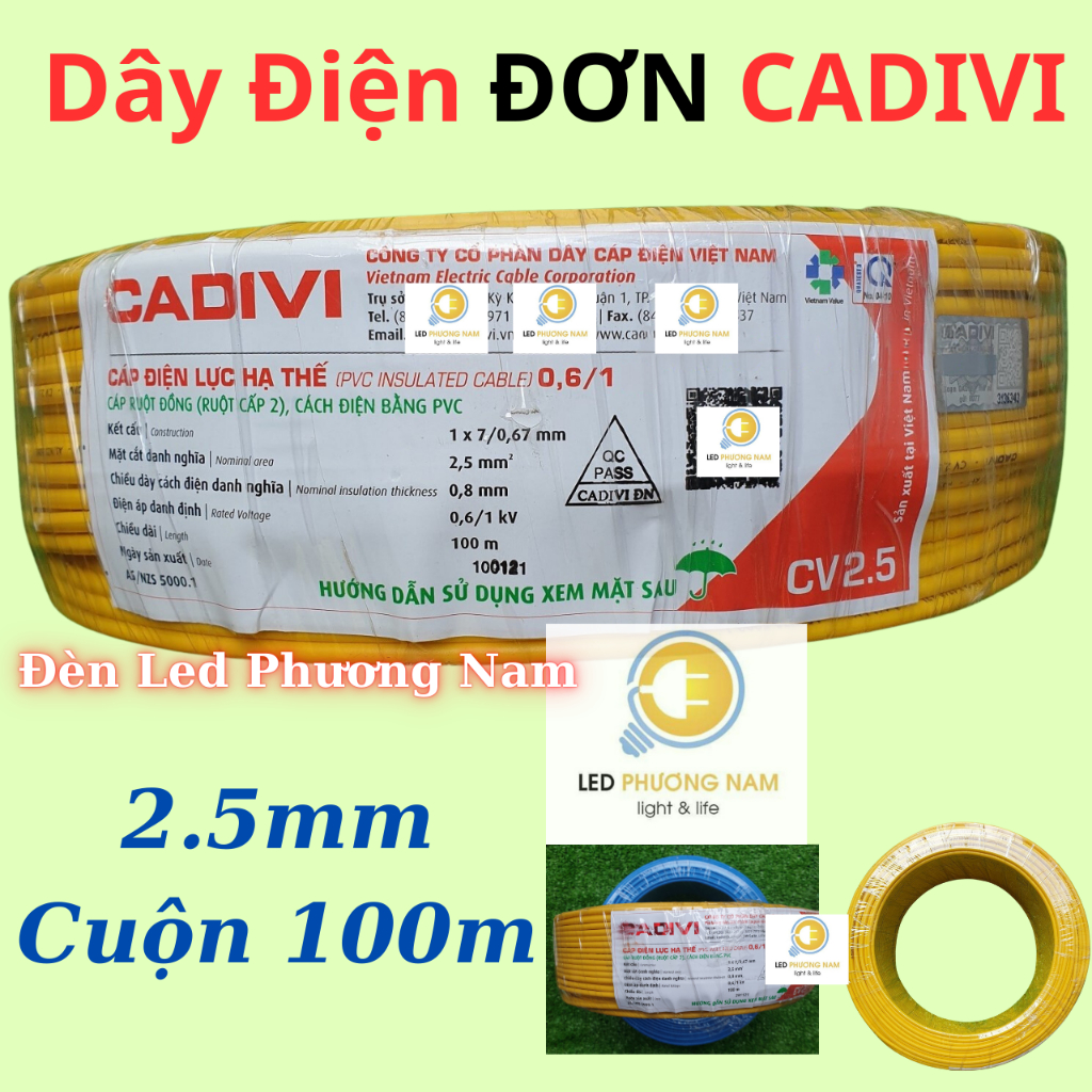 [CADIVI] DÂY ĐIỆN ĐƠN 2.5 - Cuộn 100m