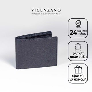 Ví Nam Cao Cấp Chính hãng Victor Da Bò Nhập Khẩu Sang Trọng Có Khóa Kéo Bên Trong Fullbox Thương Hiệu Vicenzano