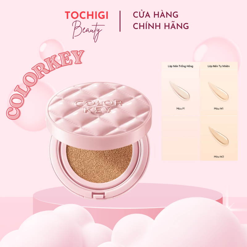 Cushion COLORKEY  Chống Nắng Kẻ Ô Hồng, Mỏng Nhẹ Giữ Lớp Make-up Lâu Trôi SPF50+ PA++++(11g)