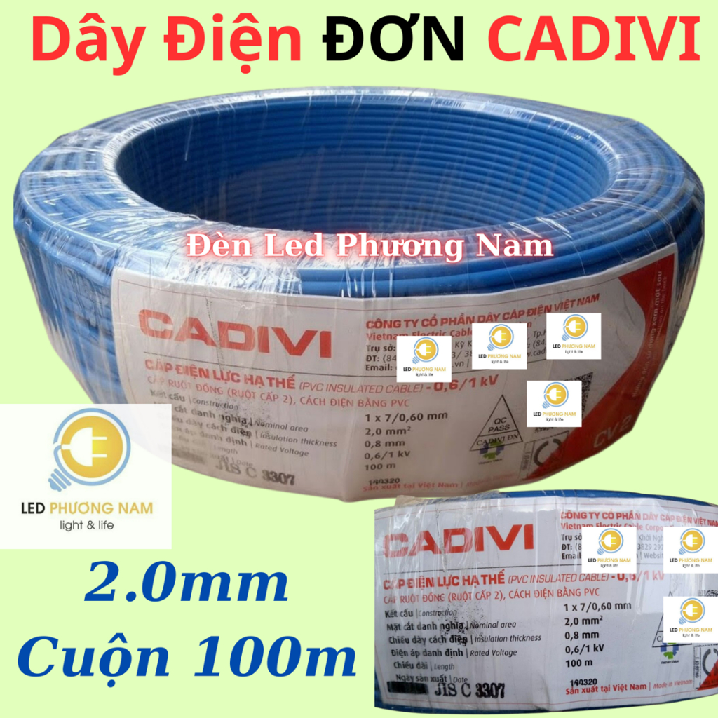 [CADIVI] DÂY ĐIỆN ĐƠN 2.0 - Cuộn 100m