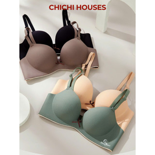  Áo Ngực Su Không Gọng Độn Xốp Bàn Tay Nâng Ngực Gom Tạo Khe Chống Tụt Chichi Bra Q803 