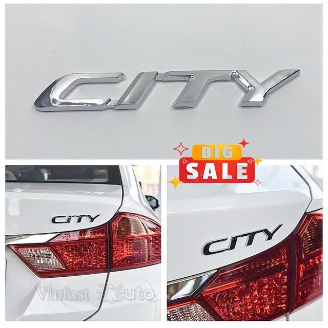Chữ Nổi City Dán Sau Xe Honda City ( Chuẩn Hãng ) - Tem Chữ City Dán Sau Cốp Honda City