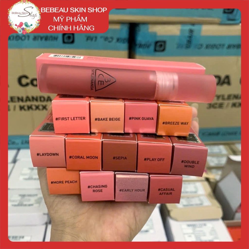 Son 3ce Laydown Blur Water Tint Mịn Lì Lâu Trôi Khi Ăn Uống Chính Hãng Hidden Tag