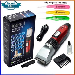 Tông đơ cắt tóc KEMEI 730 pin rời sạc điện tiện lợi, Máy cắt tỉa tóc trẻ em người lớn đa năng KM chuyên dụng tặng kèm cữ