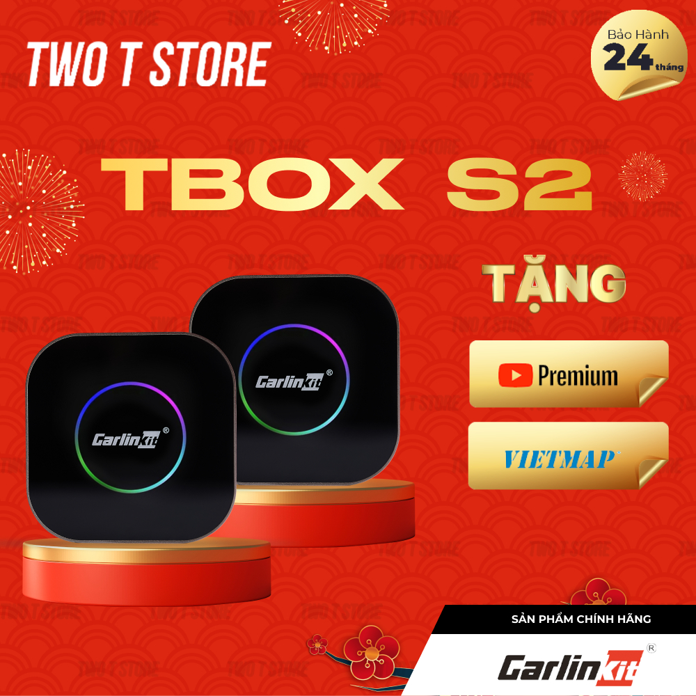 Android Box Ô Tô Chính Hãng Carlinkit Tbox S2 2026 Biến Màn Hình Zin Thành Màn Android,Chip Snapdragon 6115, Carplay