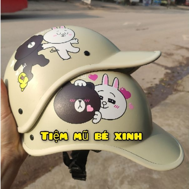Mũ Bảo hiểm lưỡi trai 2 lớp  Kitty Sài gòn