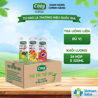 [Thùng 24 Hộp] Trà Hoa Quả Cozy Uống Liền Hương Vị Tươi Mát, Chua Ngọt, Hỗ Trợ Giải Khát 225ml/Hộp
