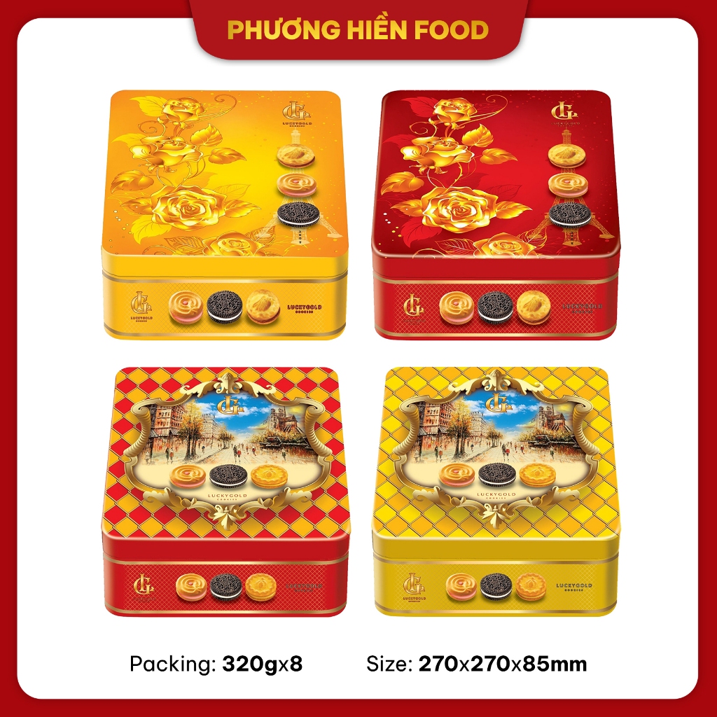 [Vfoods] Bánh quy hỗn hợp Lucky Gold hiệu Vfoods 320g