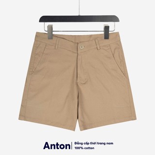  Quần Short Kaki Nam Vải Kaki Cotton Dày Dặn Đứng Form Mặc Mát Thương Hiệu Anton Màu Nâu Nhạt - QS102 