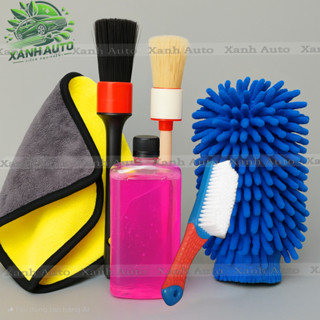 Combo 6 Món Chăm Sóc Xe Máy Ô Tô Dochoixe79 Bao Gồm Nước Rửa Xe Khăn Lau Cọ Rửa Bàn Chải Găng Tay