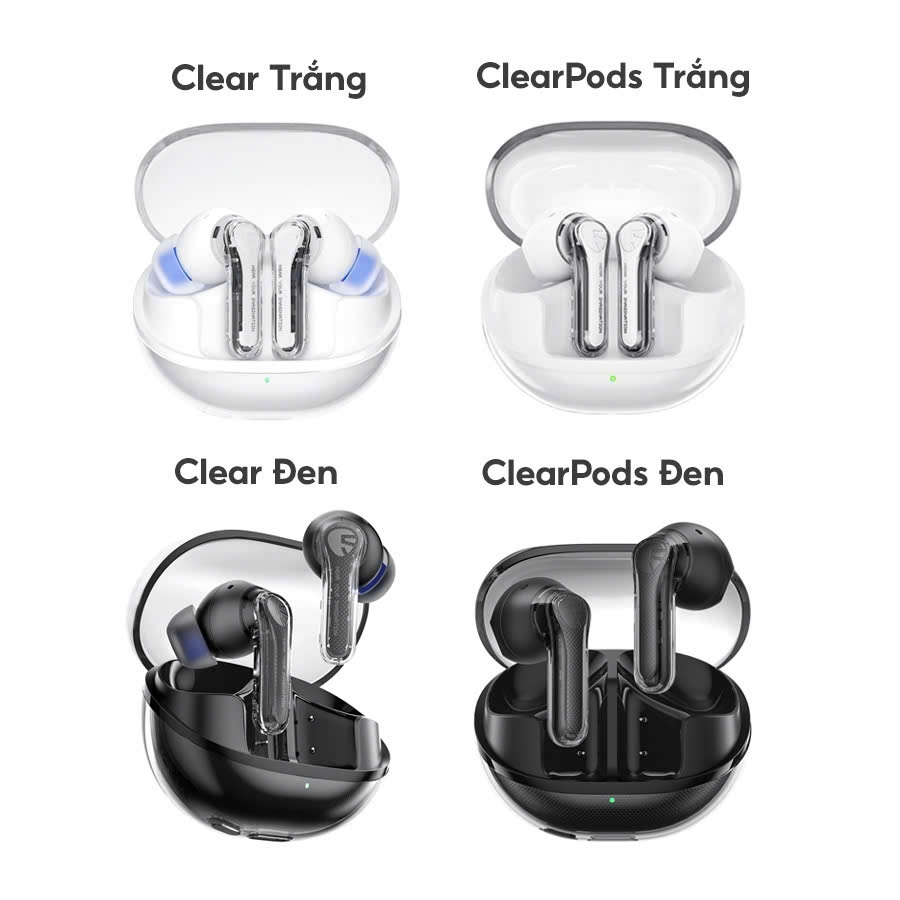 Tai Nghe True Wireless Bluetooth 5.3 Soundpeats ClearPods ( semi in-ear ) và Clear ( in ear ) | BigBuy360 - bigbuy360.vn
