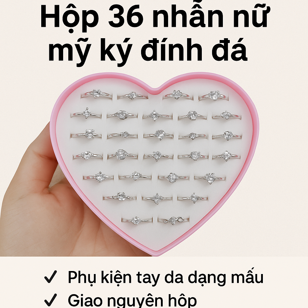 🔥 Hộp 36 Chiếc Nhẫn Mỹ Ký - Phụ Kiện Thời Trang Đẹp Mê Ly - SP000241