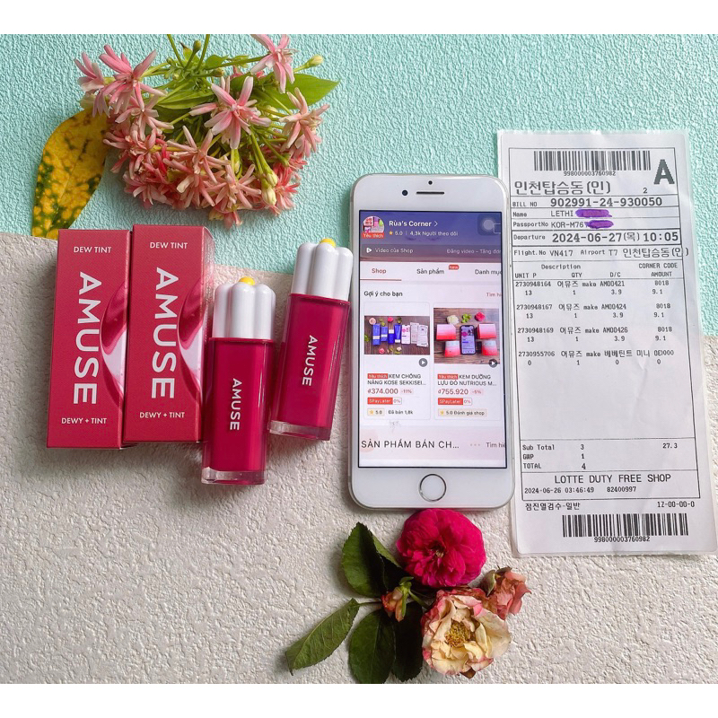 SON THUẦN CHAY AMUSE DEW TINT (Bản hoa cúc mới nhất)