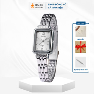 Đồng hồ nữ BARSH mặt chữ nhật dây kim loại vintage xinh xắn thời trang Basic Jewelry DH56