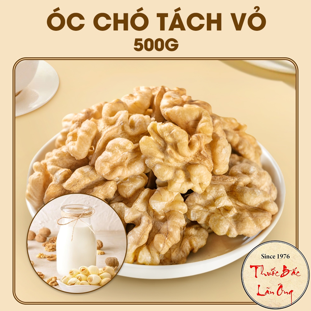 Nhân óc chó 500g, hạt óc chó vàng tách vỏ chưa rang, nấu sữa hạt, granola, ngũ cốc ăn kiêng