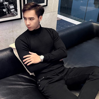 Áo Len Nam Cổ Lọ 3 Phân Dài Tay Dày Dặn Mềm Mịn Kiểu Dáng Công Sở Phong Cách Sweater POLIDOVIETNAM