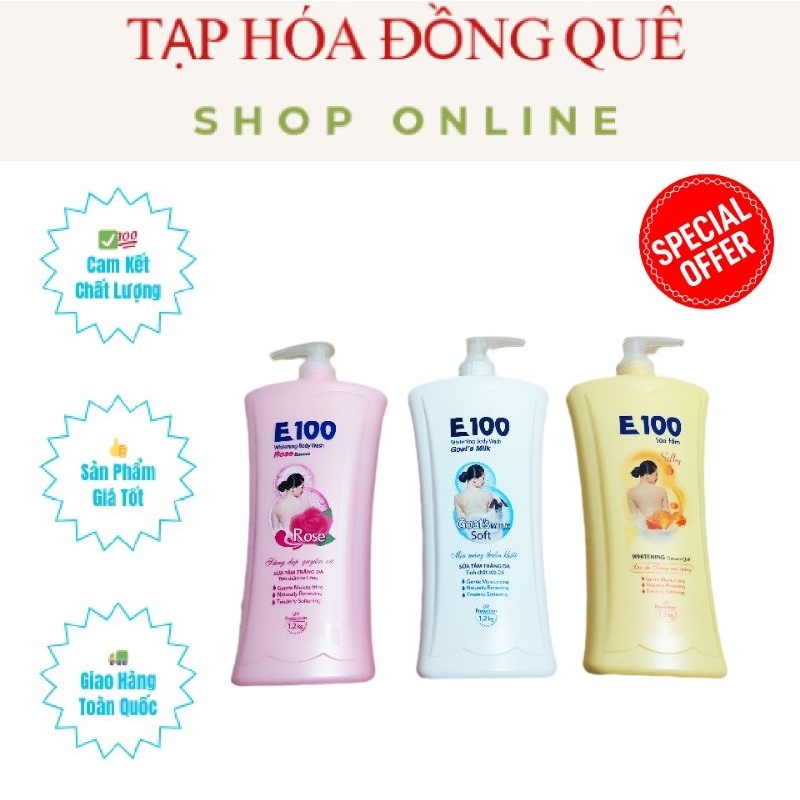 Sữa Tắm E100 1,2kg (Trắng/Vàng/Hồng)