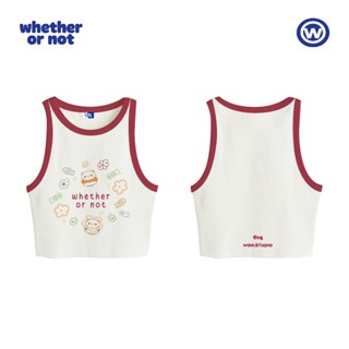 Áo thun Tank Top phong cách mùa hè Whether Or Not dễ thương Balo