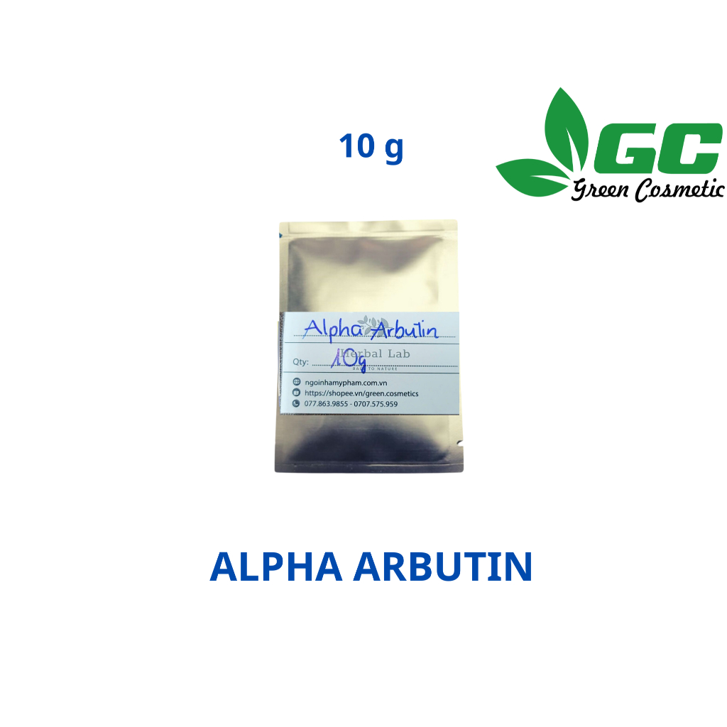 [HCM] Alpha arbutin - Chất làm trắng dùng trong kem, lotion, serum - nguyên liệu mỹ phẩm 1g,5g,10g