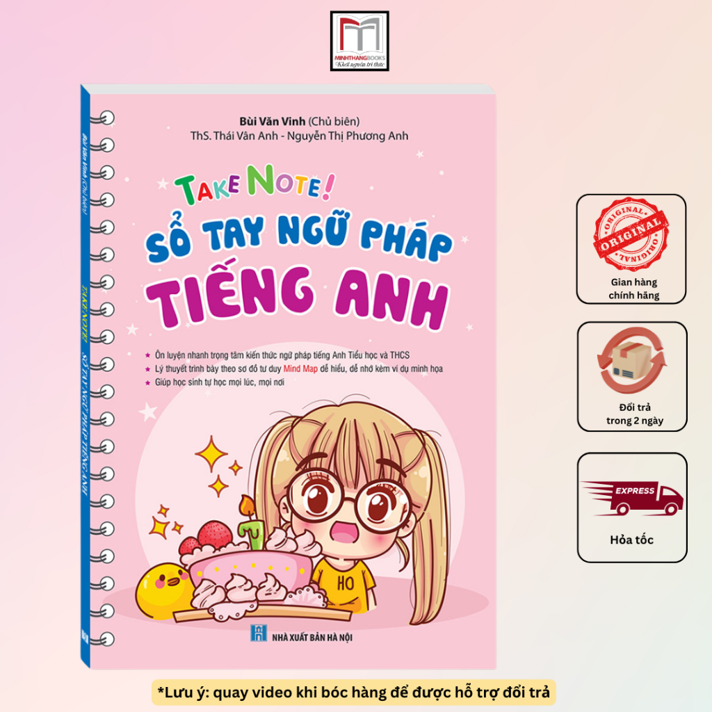 Sách - TAKE NOTE ! Sổ tay ngữ pháp tiếng anh (Không lò xo) ngữ pháp tiếng anh lớp 3 đến 12 C200 cao cấp 96 trang