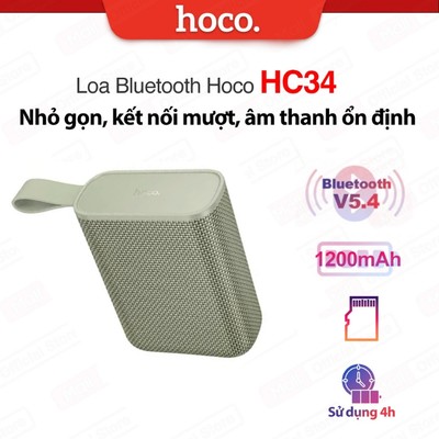 Loa Bluetooth V5.4 HOCO HC34 - Pin Trâu 1200mAh, Kết Nối Nhanh Chóng