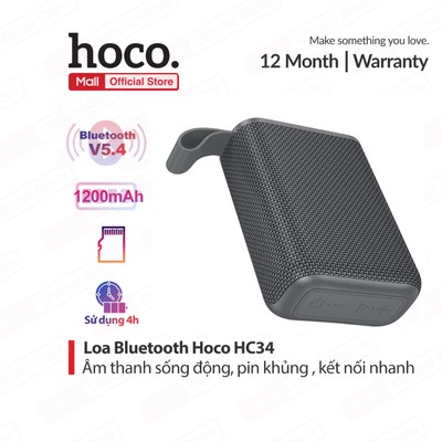Loa Bluetooth Hoco HC34 V5.4 - Pin 1200mAh, Âm Thanh Mạnh Mẽ, Bass Cực Hay
