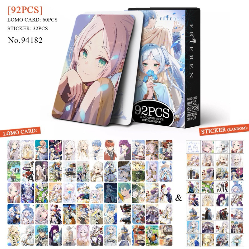 [Lomo Frieren 92] Bộ 60 lomo card Frieren + 32 Sticker anime Frieren: Beyond the journey’s end/ Pháp