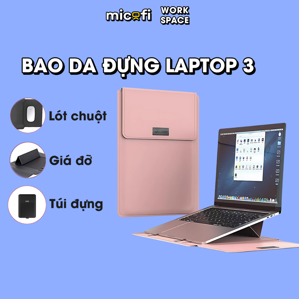 Túi Đựng Laptop Micofi Bao Da Chống Sốc Nữ Macbook  15.6 14 13 inch Phụ Kiện Máy Tính Bảo Vệ Bao Đựng Nam Xách Tay