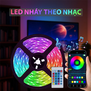 Dây đèn led RGB nháy theo nhạc TOPV led cảm  ứng trang trí phòng ngủ có keo dán tiện lợi decor bàn