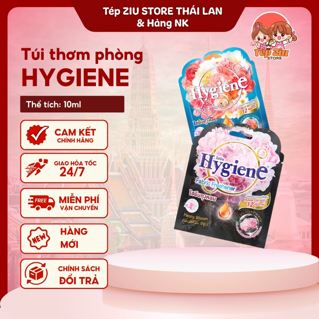 Túi Thơm Để Tủ Quần Áo Hygiene Thái Lan Hương Hoa - Túi thơm hygiene đủ màu hàng Thái Lan gói 8gr