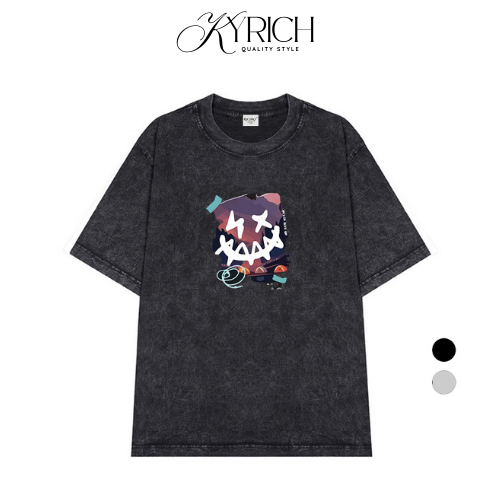Áo Thun Wash Kyrich Premium Tee Crazy Smiley Face