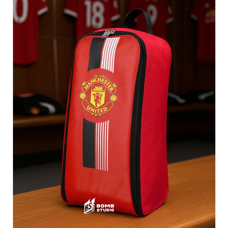 Túi đựng giày MU chính hãng Ultra Boot Bag Đỏ sọc Trắng Đen - BOMBSHOP [TX134]