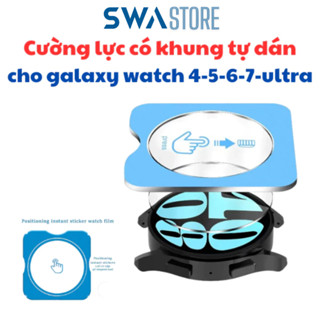 Dán Màn Hình Cường Lực Có Khung Tự Dán Cho Galaxy Watch Ultra 7 6 5 4 40mm 43mm 44mm 47mm SWA