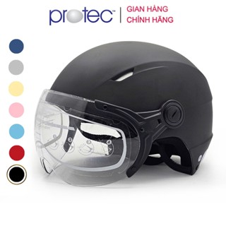 Nón bảo hiểm 1/2 đầu có kính Protec VIC, size lớn, độ che phủ sâu hơn