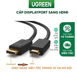 Cáp chuyển đổi displayport sang hdmi dài 2m ugreen 10202 - hàng chính hãng