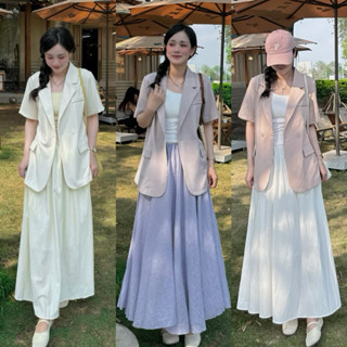 N2- Áo blazer nữ ngắn tay, áo vest boiling 1 lớp mùa hè