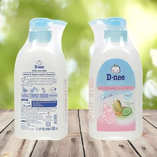 (COMBO 4 CHAI) Nước rửa bình sữa, Bình nước & rau quả Dnee 500ml