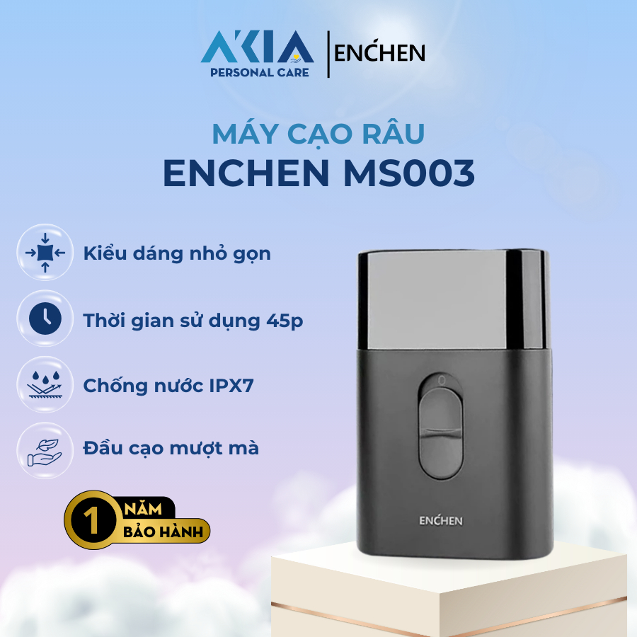 Máy Cạo Râu Enchen MS003 - Lưỡi dao tự mài, tích hợp tông đơ, nhỏ gọn, chống nước, dễ dàng tháo lắp