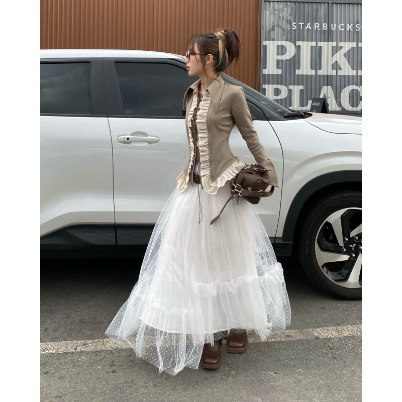 Chân váy lưới chấm bi INTO.EIGHT thiết kế (DOTI SKIRT)
