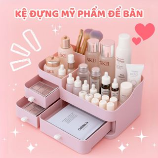 Kệ Đựng Mĩ Phẩm Đồ Trang Điểm Để Bàn Bằng Nhựa Cao Cấp, Hộp Đựng Mỹ Phẩm Đựng Đồ Makeup Chia Ngăn