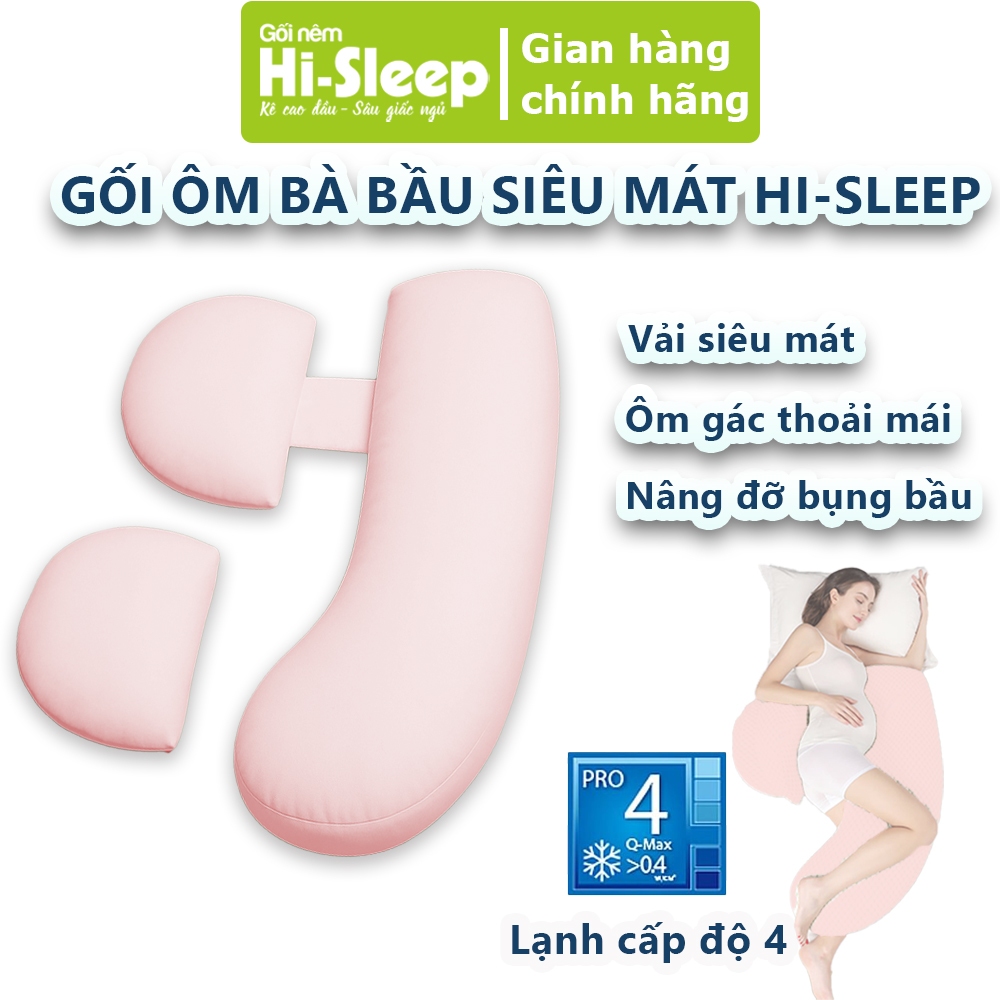Gối ôm bà bầu HI-SLEEP thiết kế 2 trong 1- Nâng đỡ bụng giúp ngủ ngon, gác chân kê lưng tiện lợi