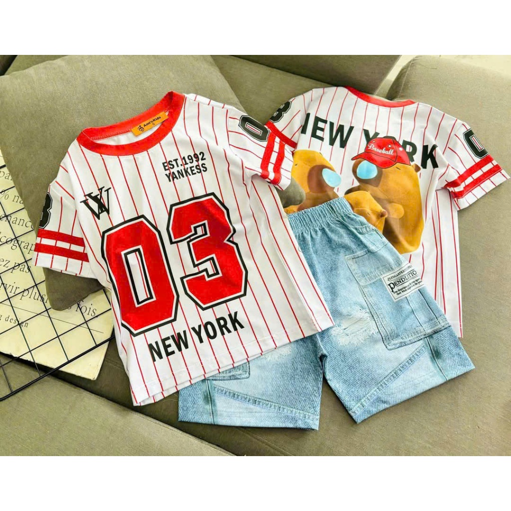 [8-40Kg] Bộ đồ bé Trai quần Lửng in hình 3D HOT TREND chất vải dày mịn thoáng mát được các bé yêu th