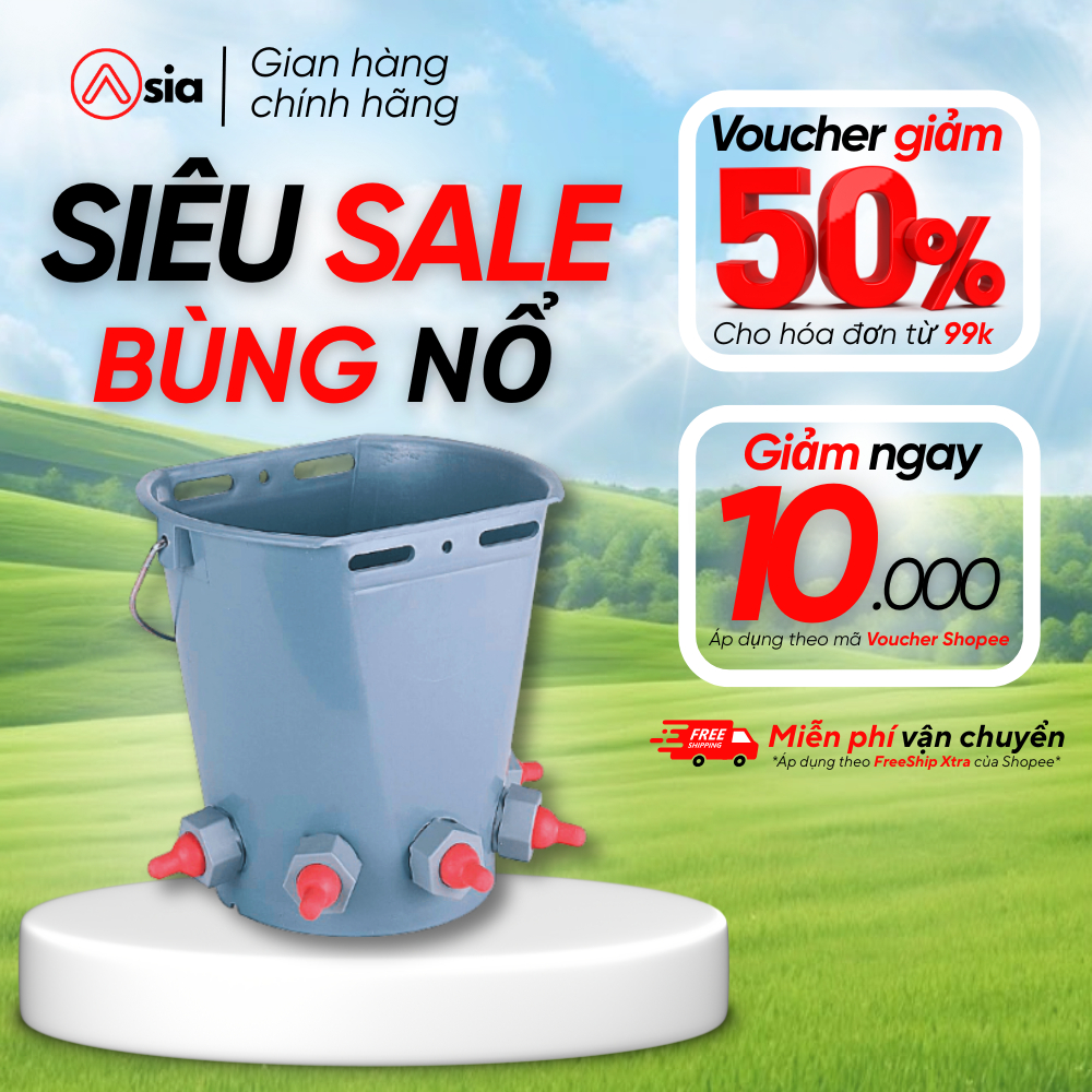 Bình cho dê con bú sữa 5 núm - chất liệu nhựa cực chắc chắn với độ bền cao và dung tích 8 lít - hàng ĐỨC