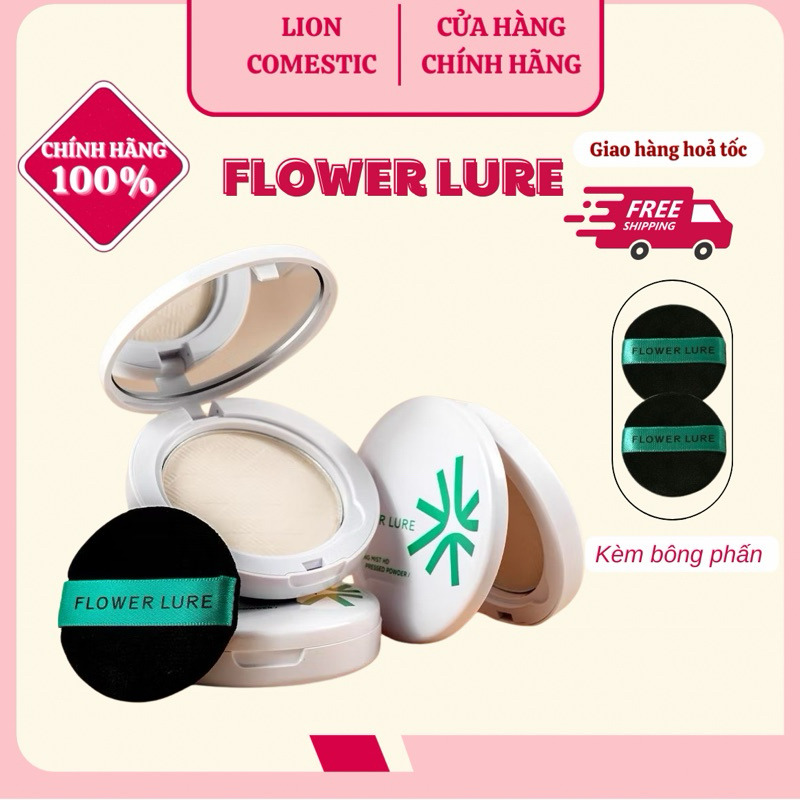 (HOẢ TỐC)[FLOWER LURE] Phấn Phủ Kiểm Soát Dầu Flower Lure Lâu Trôi Kiềm Dầu Chống Nước Làm Sáng Và Đ