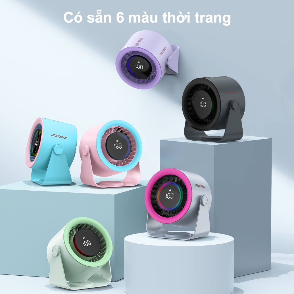 Quạt để bàn tốc độ cao GOOJODOQ mới 2025 Quạt 100 tốc độ Màn hình LED kỹ thuật số Quạt turbo không ồn có thể điều chỉnh | BigBuy360 - bigbuy360.vn