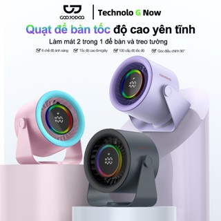  Quạt để bàn USB GOOJODOQ Quạt để bàn lưu thông pin sạc im lặng có thể điều chỉnh 100 tốc độ 