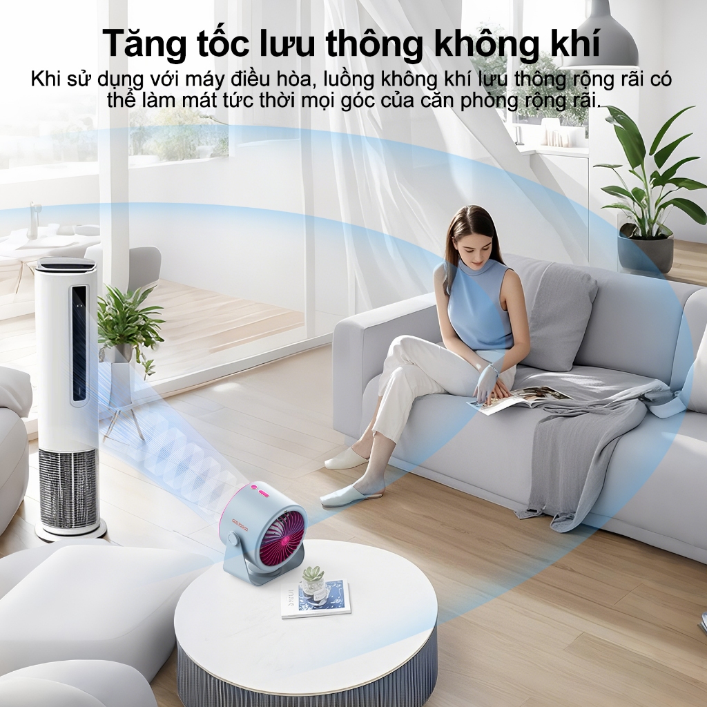 Quạt để bàn tốc độ cao GOOJODOQ mới 2025 Quạt 100 tốc độ Màn hình LED kỹ thuật số Quạt turbo không ồn có thể điều chỉnh | BigBuy360 - bigbuy360.vn