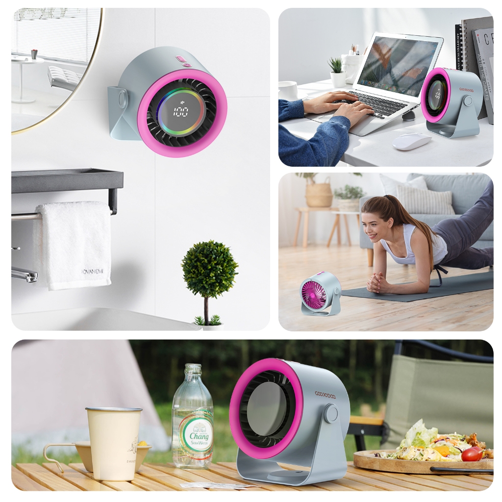 Quạt để bàn tốc độ cao GOOJODOQ mới 2025 Quạt 100 tốc độ Màn hình LED kỹ thuật số Quạt turbo không ồn có thể điều chỉnh | BigBuy360 - bigbuy360.vn