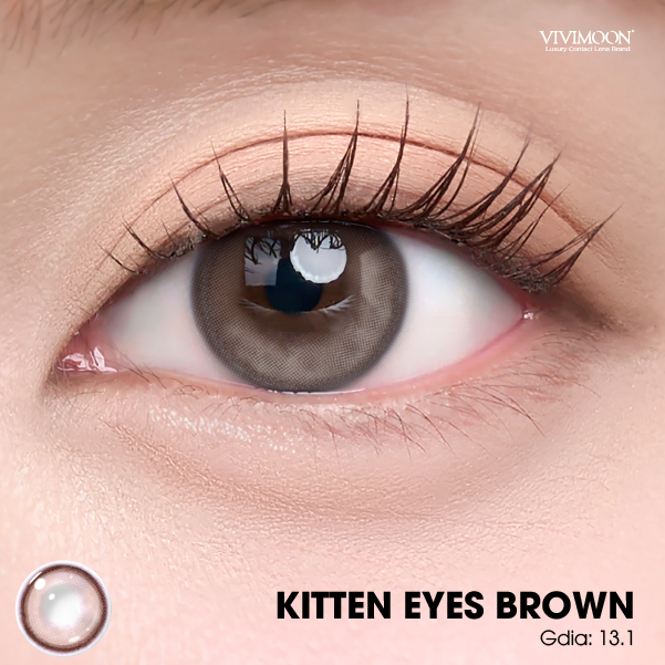 01 Chiếc Kính áp tròng VIVIMOON LENS 1 ngày màu nâu sáng Kitten Eyes Brown (Giá 1 bên mắt, x2 để đặt 1 đôi) | BigBuy360 - bigbuy360.vn